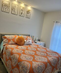 Lush Décor Harley Quilt Damask Pattern Reversible 5 Piece Bedding Set, King, Tangerine 54 81jqEmlqqaL