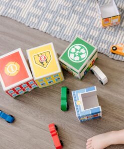 Melissa & Doug Nesting and Sorting Blocks - 6 Buildings, 6 Wooden Vehicles - Numbers Learning, Car Garage, Sorting And Stacking Toys For Toddlers Ages 2+ Set 27 81jqVo1IizL 1