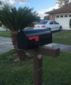Gibraltar Mailboxes Elite Medium Capacity Galvanized Steel Black, Post-Mount Mailbox, E1100B00 32 81jrWSY5WkL