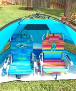 Outrav Pop Up Beach Tent - Quick and Easy Set Up, Family Size, Portable Sun and Water Shelter and Shade Canopy - for Fishing, Camping, Hiking and Outdoor Activities Blue 21 81jrYBm PQL