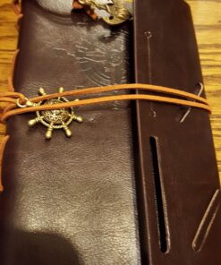 EvZ Leather Writing Journal Notebook, 7 Inches Vintage Nautical Spiral Blank String Diary Notepad Sketchbook Travel to Write in, Unlined Paper, Retro Pendants, Classic Embossed, Coffee 52 81jtWkqgCzL