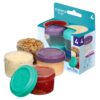 Sistema 4-Piece Salad Dressing and Condiment Containers with Lids for Lunch, Dishwasher Safe, 1.18-Ounce, Assorted 48 81jtYEl v0L