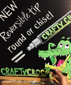 Crafty Croc Liquid Chalk Markers, Neon Chalk Pens Glow Under Blacklight, Includes 2 Each Fluorescent Yellow, Blue, Green, Orange and Pink (10 Pack) 10 Pack Double Neon (2 x Blue, Green, Yellow, Orange, Pink) Bold (6mm) 31 81jv52lwz3L