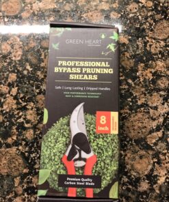 Carbon Steel Bypass Garden Shears - Ultra Sharp Blades with Safety Lock & Comfort Grip - Hand Trimmer with Sap Groove Easily Cuts Through Branches & Stems for Indoor & Outdoor Use 51 81jv8xTqjlL