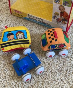Melissa & Doug K's Kids Pull-Back Vehicle Set - Soft Baby Toy Set With 4 Cars and Trucks and Carrying Case - Pull Back Cars, Toys For Babies And Toddlers 43 81jvN5YQj4L 1