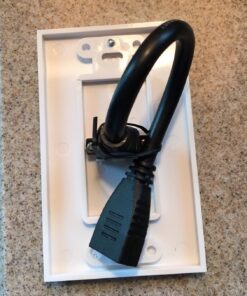 BUYER'S POINT HDMI Wall Plate | UL Listed Single Outlet HDMI 2.0 w/Built In 6-inch Pigtail, Supports Ethernet and 4K Video, Perfect Cable for Gaming PC, BluRay and Home Theaters (White) — 1 Pack White 21 81jvfok0cAL