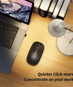 VssoPlor Wireless Mouse, 2.4G Slim Portable Computer Mice with Nano Receiver for Notebook, PC, Laptop, Computer (Black and Gold) Black and Gold 21 81jx70pMhZS