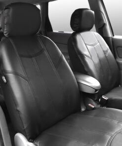 Alternative view of FH Group PU009114 Rome PU Leather Seat Covers Airbag Ready & Rear Split Solid Black with Gift - Fit Most Car, Truck, SUV, or Van