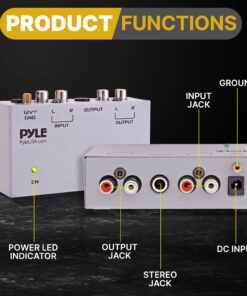 Alternative view of Pyle Phono Turntable Preamp - Mini Electronic Audio Stereo Phonograph Preamplifier with RCA Input, RCA Output & Low Noise Operation Powered by 12 Volt DC Adapter (PP444),Gray Basic model