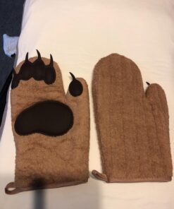 Genuine Fred Bear Hands Oven Mitts - Quality Cotton with Heat Resistant Silicone - Fun & Function Kitchen Gadgets - Funny White Elephant Gift - Great Gift for Home Cooks, Bakers, & Animal Lovers - 25 81jyxSDYCXL