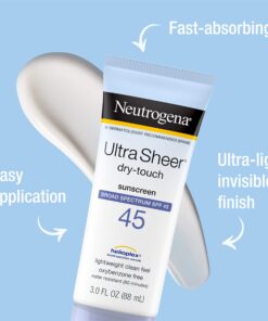 Neutrogena Ultra Sheer Dry-Touch Water Resistant and Non-Greasy Sunscreen Lotion with Broad Spectrum SPF 45, TSA-Compliant travel Size, 3 Fl Oz, Pack of 2, 6 Fl Oz 3 Fl Oz (Pack of 2) 20 81k ExmFjBL