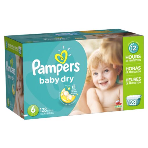 Pampers Baby-Dry Disposable Diapers Size 6, 128 Count, ECONOMY PACK PLUS