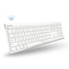 Macally Wireless Bluetooth Keyboard for Mac or Windows PC - Compatible Apple Keyboard Rechargeable - Multi-Device Keyboard, Up to 3 Devices with 110 Keys, 20 Shortcuts, and Numeric Keypad - White 18 81k16PI62VL