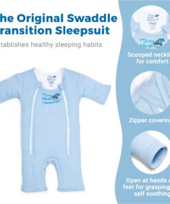Alternative view of Baby Merlin's Magic Sleepsuit - 100% Cotton Baby Transition Swaddle - Baby Sleep Suit - Blue - 6-9 Months
