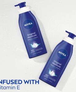 NIVEA Original Moisture Body Lotion with Vitamin E, Body Lotion for Dry Skin, 16.9 Fl Oz Pump Bottle Unscented 16.9 Fl Oz (Pack of 1) 21 81k2CYf4vSL