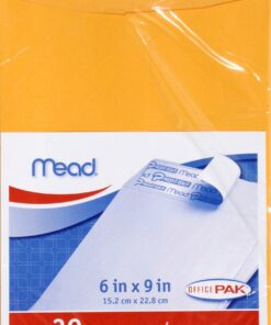 Mead Letter Size Mailing Envelopes, Press-It Seal-It Self Adhesive Closure, All-Purpose 24-lb Paper, 6" X 9", Brown Kraft Material, 30/Pack (76084) 6" x 9"