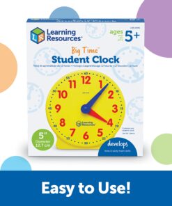 Learning Resources Big Time Student Clock, Teaching & Demonstration Clock, Develops Time and Early Math Skills, Ages 5+, Clock for Learning, 12 Hour,Back to School Gifts 18 81k7LgxZlYL