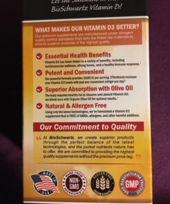 Vitamin D3 5000 IU (125 mcg) Natural Immune Support Supplement, Bone Strength, Healthy Muscle Function, with Olive Oil for Highest Absorption, Gluten Free & Non-GMO, 1 Year Supply, 360 Softgels 33 81k7sdEWPjL 1