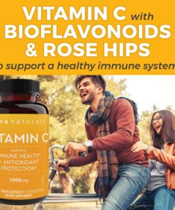 Viva Naturals Vitamin C 1000mg - Non-GMO Vitamin C Supplements with Citrus Bioflavonoids & Rose Hips for Immune Support & Antioxidant Protection, 250 Vegetarian Capsules 20 81k8p9KUaHL