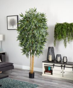 Nearly Natural 7ft. Big Bamboo Artificial Tree 84 in 27 81k9G1h1wPL