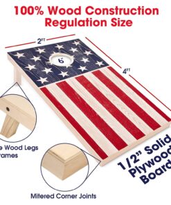 GoSports Flag Series Wood Cornhole Sets – Choose American Flag or State Flags – Includes Two Regulation Size 4 ft x 2 ft Boards, 8 Bean Bags, Carrying Case and Rules America 29 81k9NKXIWQL