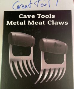 Cave Tools Metal Meat Claws for Shredding Pulled Pork, Chicken, Turkey, and Beef- Handling & Carving Food - Barbecue Grill Accessories for Smoker, or Slow Cooker - Knuckle Grip 37 81kAMdvUpRL 2