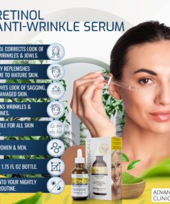 Advanced Clinicals Retinol Facial Serum Moisturizer Skin Care For Face, Anti Aging Retinol Concentrate Reduces Appearance Of Wrinkles & Fine Lines W/Nourishing Aloe Vera & Green Tea, 1.75 Fl Oz 15 81kAX7nKK L