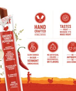 Snack Sticks by Vermont Smoke & Cure – Uncured Pepperoni – Turkey – Healthy Meat Protein – 1oz Jerky Sticks – 24 count carton 1 Ounce (Pack of 24) 23 81kBRE7YCFL 3