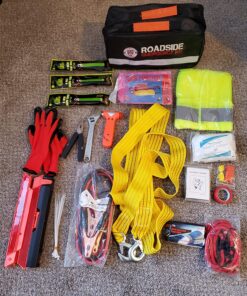 Always Prepared Premium (125 Piece) Roadside Emergency Car Kit – with Jumper Cables – All-in-One Auto Safety and First Aid Kit – Travel Safety for Women, Men, and College Kids – Roadtrip Essentials Premium Roadside Kit 34 81kDuRY10QL