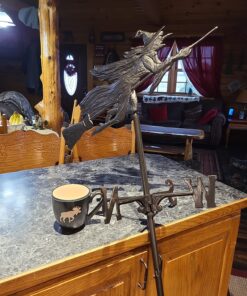 Whitehall Products Flying Witch Garden Weathervane, Black 30 81kEFF0M09L