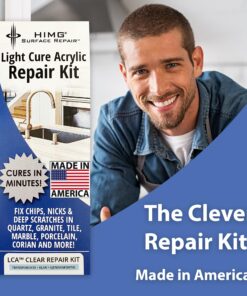LCA(TM) Clear, Light Cure Acrylic DIY Surface Repair Kit for Granite, Marble and Porcelain 34 81kEuANBcL