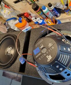 QPower QBOMB12V Dual 12 Inch Subwoofer Box with Bedliner Spray for Speakers, High-Performance Vented Subwoofer, Durable Sub Box, Black 48 81kEzu3cQL