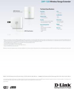 D-Link Wireless N 300 Mbps Compact Wi-Fi Range Extender (DAP-1320) (Discontinued by Manufacturer) 14 81kFZ92oQ9L
