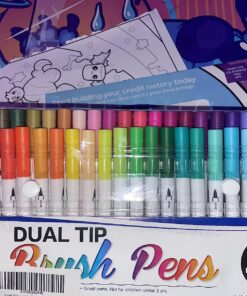 Journal Calligraphy Art Markers, 48 Colors Dual Tip Brush Pens with Fineliner Tip for Adult Coloring Books Drawing At School Home Office by Smart Color Art 40 81kHfLtLjHL