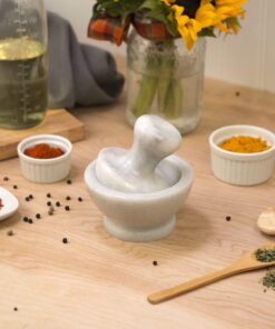 HIC Kitchen HIC Mortar and Pestle Set, 3.8 x 4 x 3.8 inches, Marble 22 81kHfsZx43L