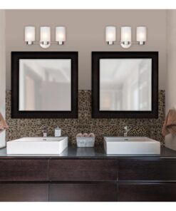 Westinghouse Lighting 6227900 Sylvestre Three-Light Interior Wall Fixture, Brushed Nickel Finish with Frosted Seeded Glass, 3, White 17 81kIIAjgRL