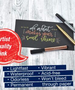 Faber-Castell Metallic PITT Artist Pens - 3 Colored Metallic Colors - Smooth Bullet Nibs (Classic Metallic) 3 Count (Classic Metallic) 10 81kIwMOriuL