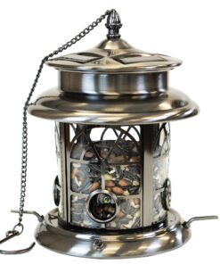 Sunray Arch Inlay Solar Lighted Bird Feeder (Pewter) 7 81kJEYJv90L