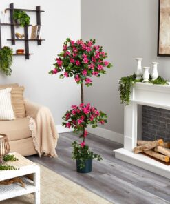 Nearly Natural 5228 Mini Bougainvillea Topiary Beauty, 5-Feet,9" x 9" x 62.5" , Green Plant 25 81kJXd5cgeL