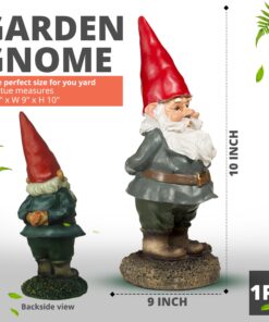 Alternative view of Garden Gnomes Outdoor and Indoor Statue 10'' Weather-Resistant Lawn Gnome With Red Hat and Adorable beard, Adds Whimsical Charm to Your Garden Gnomes Decorations for Yard. 10 in