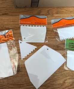 Teenitor Cake Scraper Cake Smoother, 7 Pcs Dough Scraper Bowl Scraper Cutters Cake Icing Scraper Smoother Tool Set for Bread Dough Cake Fondant Icing White 39 81kK7qIhSL