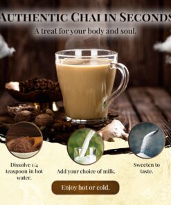 Blue Lotus Chai - Traditional Masala Chai - Makes 100 Cups - 3 Ounce Masala Spiced Chai Powder with Organic Spices - Instant Indian Tea No Steeping - No Gluten 3 Ounce (Pack of 1) 39 81kKzGj7Q L