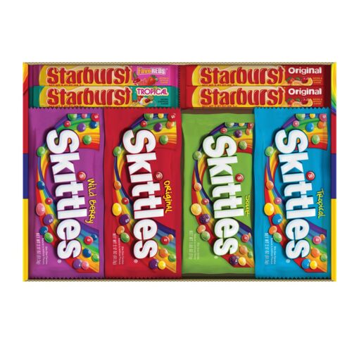 SKITTLES & STARBURST Full Size Variety Mix for Christmas Candy Gifts & Stocking Stuffers, 30 Count