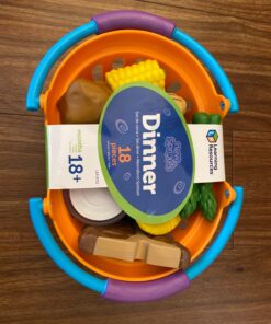 Learning Resources New Sprouts Dinner Food Basket - 18 Pieces, Ages 18+ Months Pretend Play Food for Toddlers, Preschool Learning Toys, Kitchen Play Toys for Kids 49 81kMonsAKRL