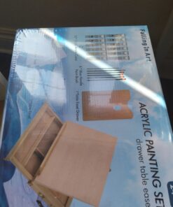 Falling in Art Tabletop Easel Set - 24 Pieces Starter Kit - Artist Acrylic Painting Kit with 12 Acrylic Paints Set, Canvas Panels, Brushes, Wooden Palette for Kids, Adults, Beginners, Professionals 24 PCS Drawer Easel Painting Set 71 81kNJNsTqvL