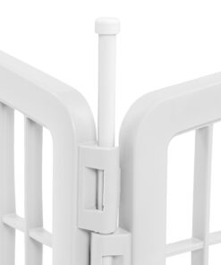 IRIS USA 24'' Pet Playpen 2 Panel Add-On with Connecting Rods, Dog Playpen, Puppy Small Medium Dogs, Heavy-Duty Molded Plastic, Rust-Free, Non-Skid Rubber Feet, Easy Assemble, Customizable, White Extra 2 panel 23 81kOwVDChlL