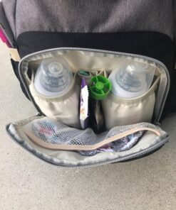 Hafmall Diaper Bag Backpack, Multifunctional Baby Diaper Bag with Stroller Hooks, Stylish Baby Bag for Mom Dad, Gray Black Black Gray 65 81kPVDLLvtL