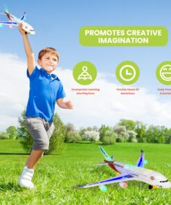 Kidsthrill Kids Airplane Toy, Bump & Go Technology, Toy Airplane With Flashing Colorful Lights Music & Airplane Sounds, Toddler Toys For Boys & Girls Gifts age 3 4 5 6 7 8 9 10 11 12 years old A380 24 81kPXYmammL