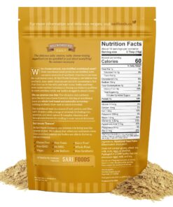 Sari Foods- Non-Fortified Nutritional Yeast Flakes, 24oz or 8oz, Superfood, Rich in Vegan Protein. Gluten Free & Dairy Free Cheese Substitute, Vitamins B, Beta-glucans, and All 18 Amino Acids, Non GMO Original 8 Ounce (Pack of 1) 30 81kR r9gIL 1