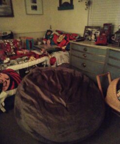 Amazon Basics Memory Foam Filled Bean Bag Chair with Microfiber Cover 4 ft, Grey, Solid 27 81kRFChKmML